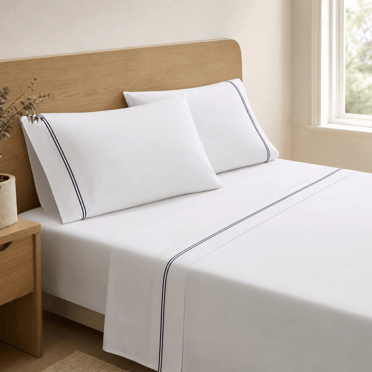 Hotel Stripe Sheet Set lifestyle view